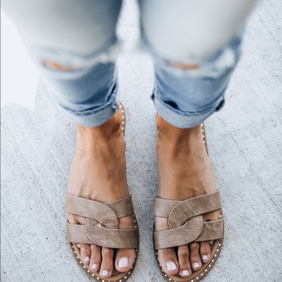 Vici Shoes - Vici Brianne Twisted Faux Leather Sandal - Taupe